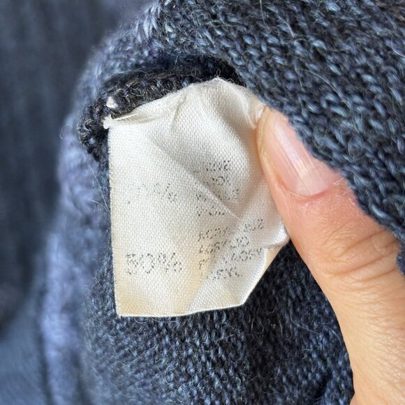 VTG Cassan Bueckle Sweater Mens L Blue Argyle Diamond Knit Pullover Grandpa 90s - Picture 13 of 15